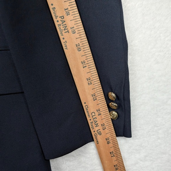 Vintage Jos. A. Bank Blazer Mens 46L Navy 100% Wool Gold Button Sport Coat USA - Picture 9 of 13
